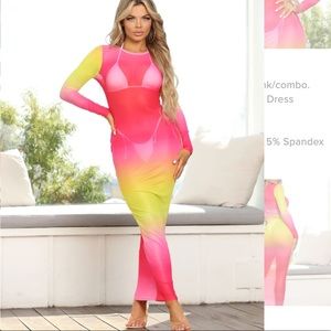 Vegas Weekend Mesh Cover Up Dress